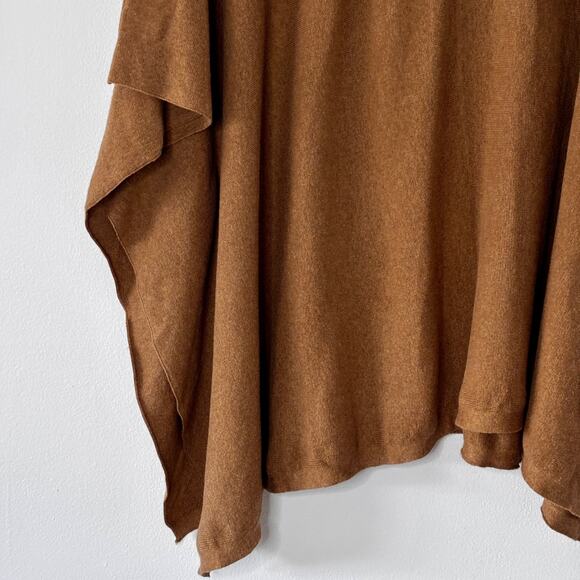 Banana Republic Oversized Knit Poncho Sweater Camel Quarter Zip Pre-Loved - Picture 5 of 12